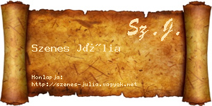 Szenes Júlia névjegykártya