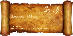 Szenes Júlia névjegykártya