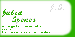 julia szenes business card
