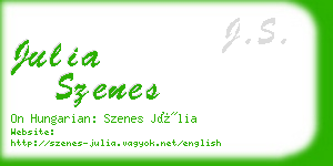 julia szenes business card